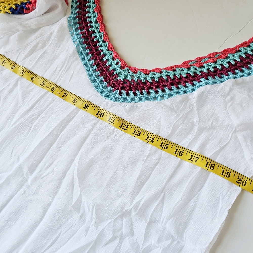 Cupshe White Crochet Tassel Beach Cover Up Tunic Boho Fringe Swim Coverup S/M - Picture 13 of 13
